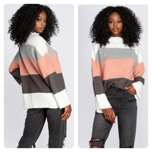 NWOT Windsor Mock Neck Colorblock Sweater Size XS - Picture 5 of 7